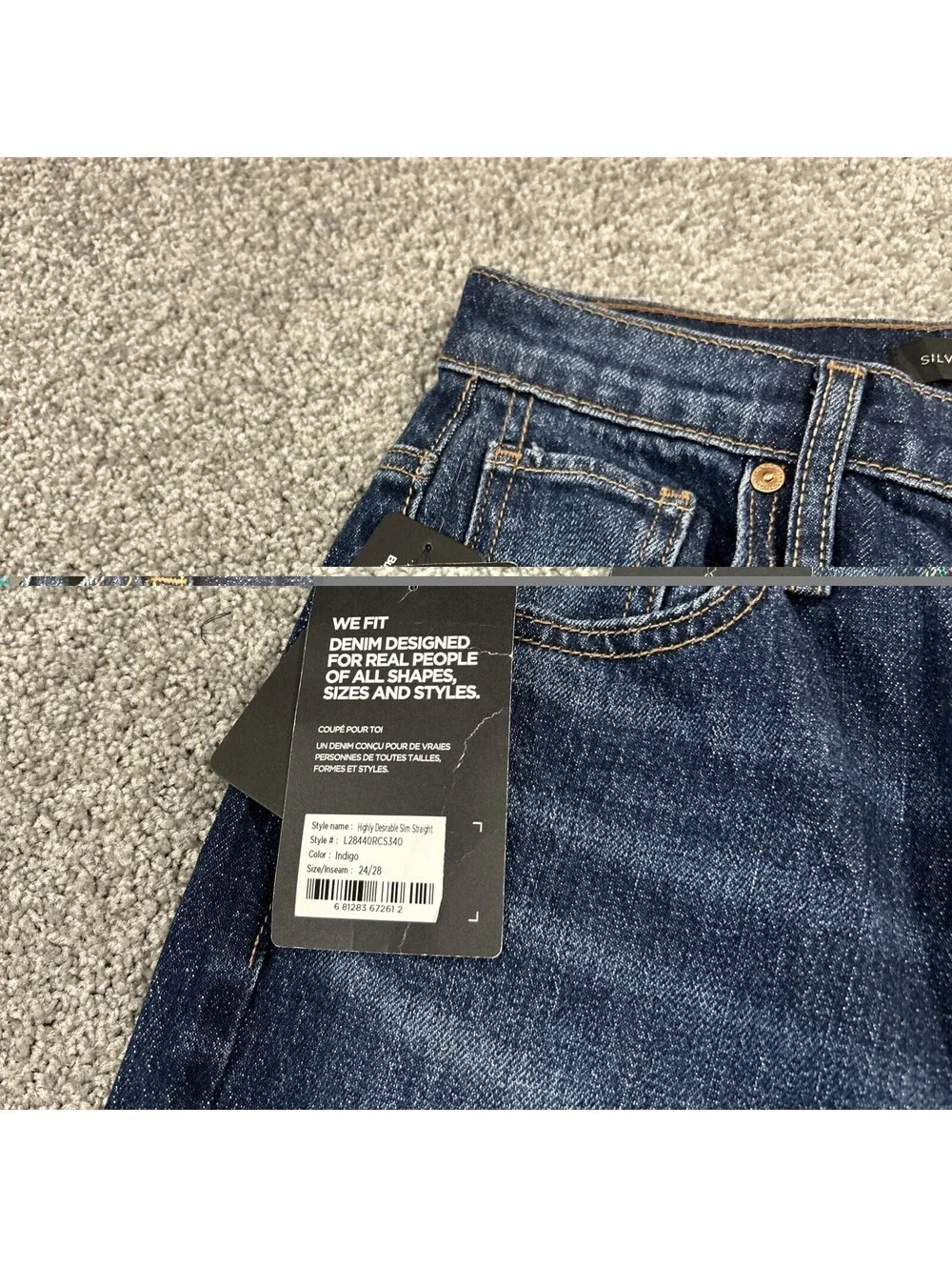 Silver Jeans Highly Desirable Women’s Slim Straight Jeans Size 24 24x28 - Picture 2 of 9